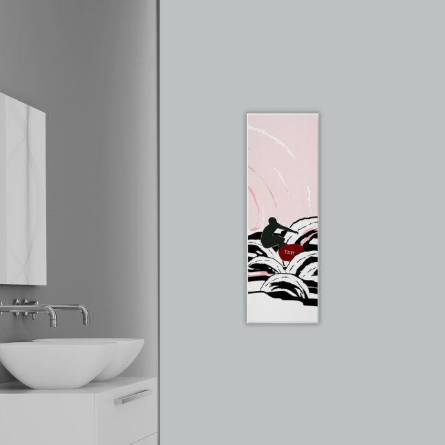 Poster De Surfer Wave Surfing At Sunrise (Surfer Wave Surfing At Sunrise Poster - bathroom)