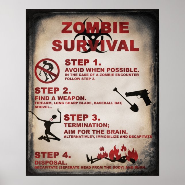 POSTER DE SURVIE ZOMBIE (Devant)