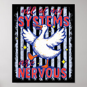 Poster De systèmes sont nerveuses bande de l'oie drôle di