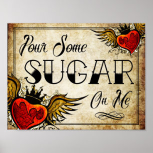 Poster de table de dessert du coeur Vintage mariag