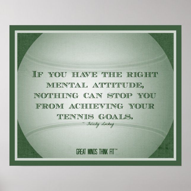 Poster de tennis avec citation 003 (Devant)