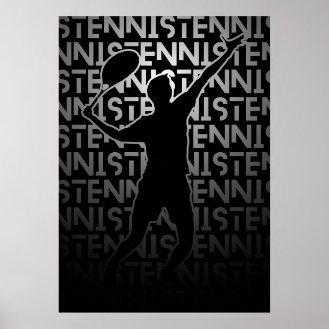 Poster de tennis | Couleur métallique | Cadeau de  (Devant)