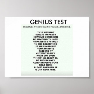 Poster de test génial avec texte pour tester votre