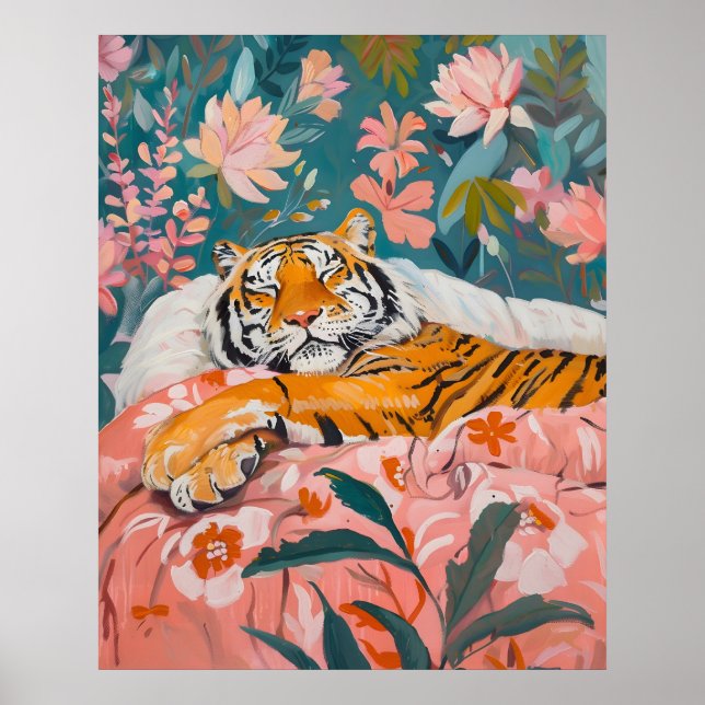 Poster de tigre sleepy (Devant)