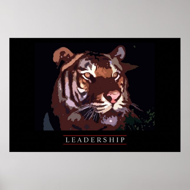 Poster de tigre sur le leadership motivationnel un (Devant)