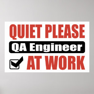 Poster De tranquillité ingénieur de QA svp au travail