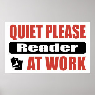 Poster De tranquillité lecteur svp au travail