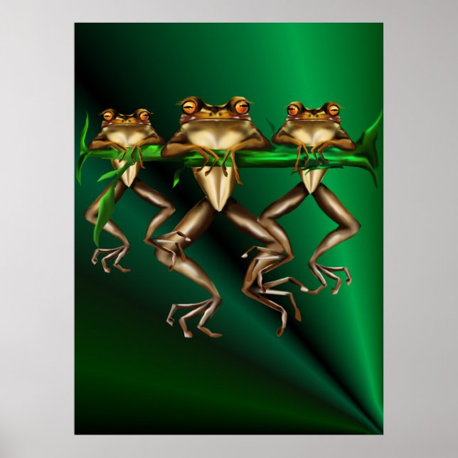 Poster de trois grenouilles (Devant)