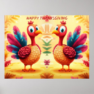 Poster de Turquie à Thanksgiving mignon