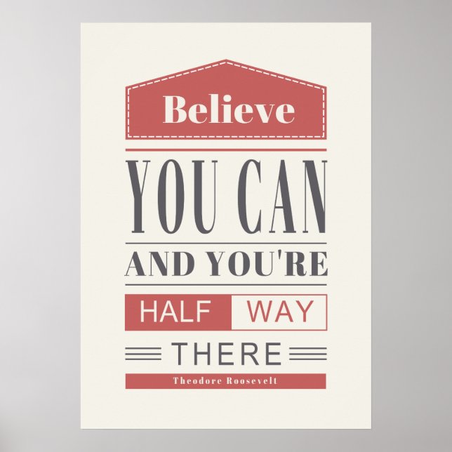 Poster de typographie Croyez que vous pouvez et vo (Devant)