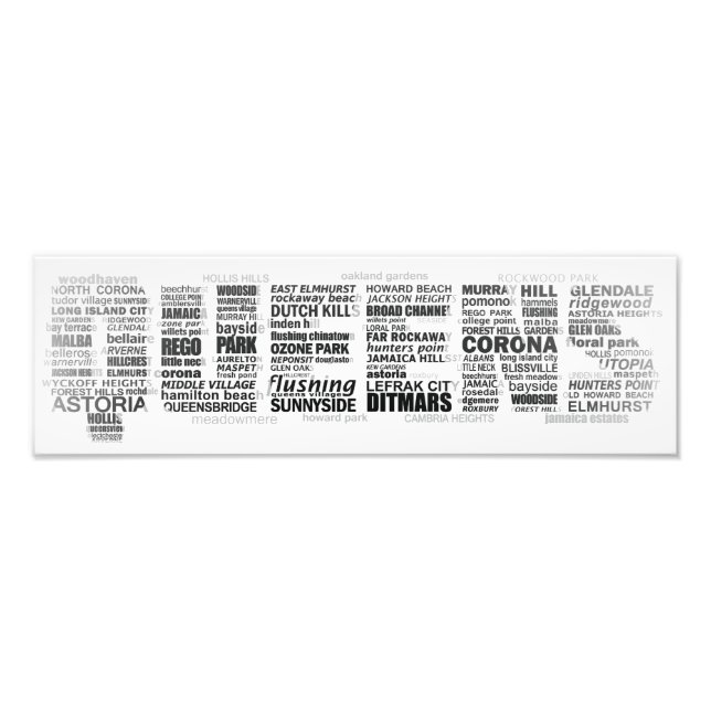 Poster de typographie du Queens New York (Devant)