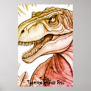 Poster de Tyrannosaurus Rex Dinosaure sur le mur d