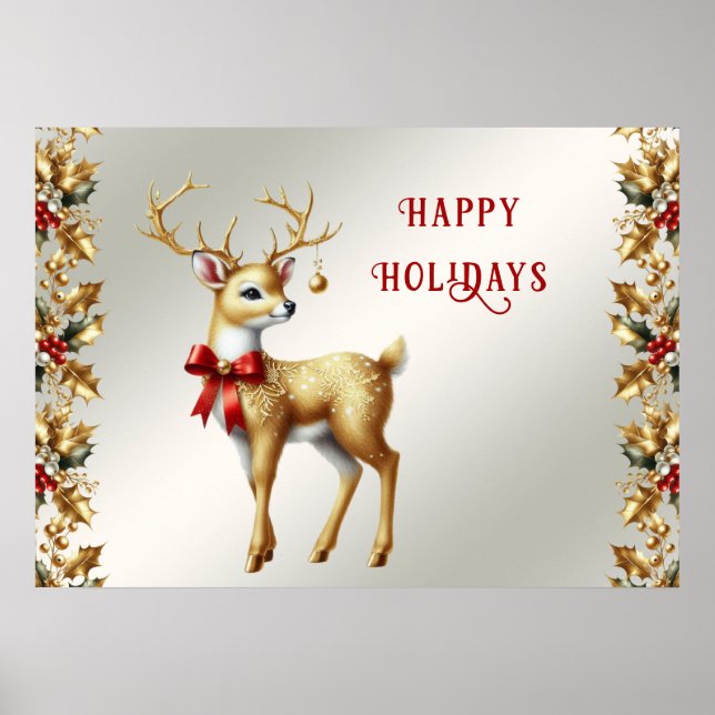 Poster de vacances Gold Reindeer (Devant)