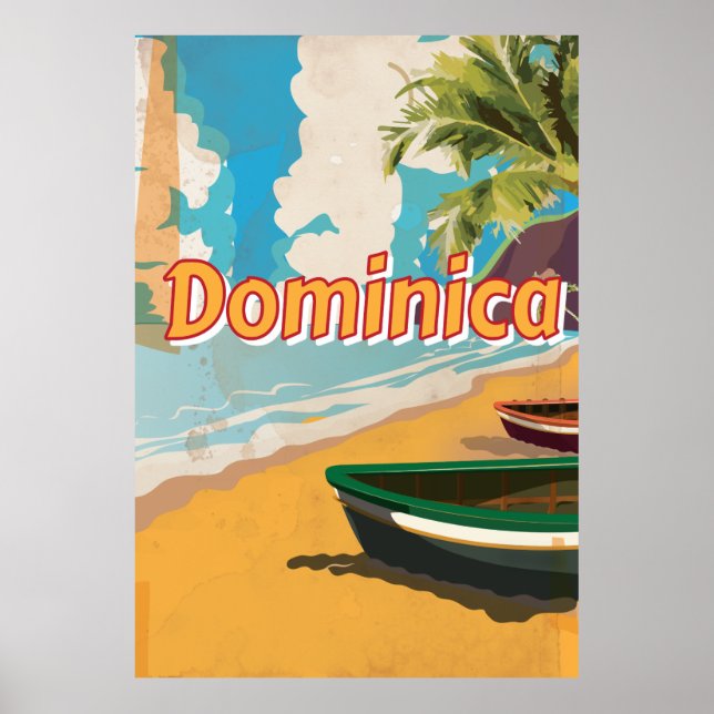 Poster de vacances Vintage Dominique (Devant)
