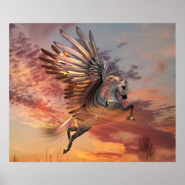 Poster de valeur Sunset Pegasus 24"x20", options d (Devant)