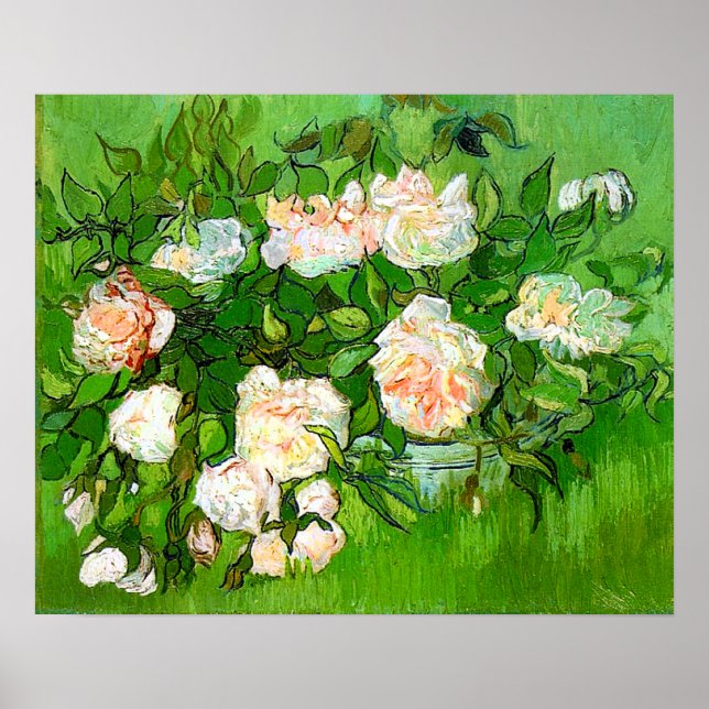Poster de Van Gogh Roses Rose (Devant)