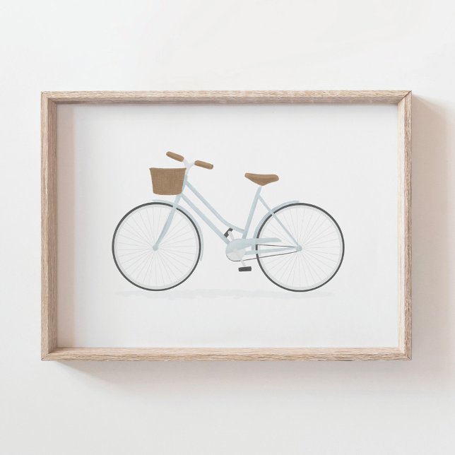 Poster de Vélo Vintage bleu clair (Créateur téléchargé)