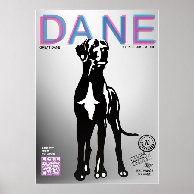 Poster de vente de chiot de grande taille (Devant)