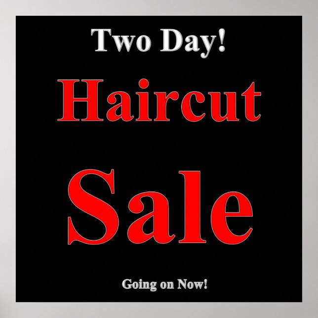 Poster de vente de coupure de cheveux de deux jour (Devant)