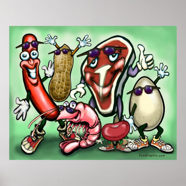 Poster de viande et de protéines (Devant)