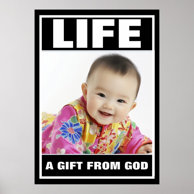 POSTER DE VIE DE FILLE DE BÉBÉ CHINOIS PRO-VIE SOU (Devant)
