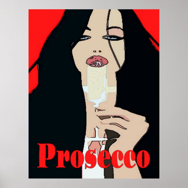 Poster de vin de style moderne, Prosecco (Devant)