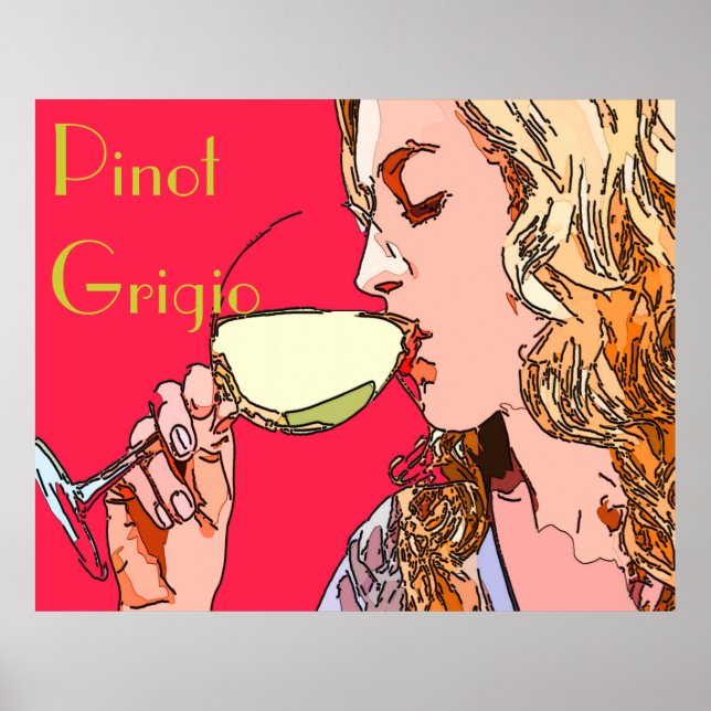 Poster de vin Pinot Grigio (Devant)
