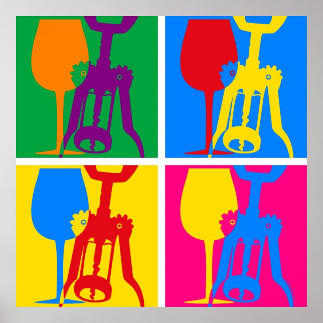 Poster de vin Pop Art (Devant)