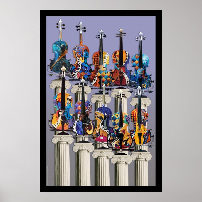 Poster de violon, Oeuvre murale de musique violon, (Devant)