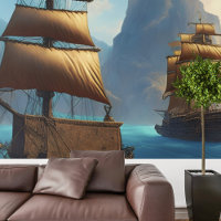 Poster de voile vintage bateau pirate