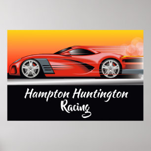 Poster de voiture de course énorme vous Customisez