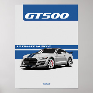 Poster de voiture musculaire GT500 - Patrimoine