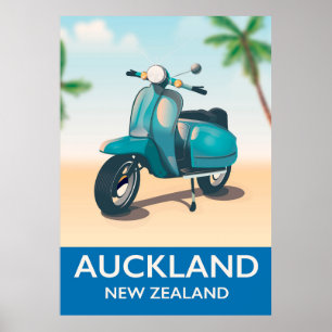 poster de voyage Auckland Nouvelle-Zélande