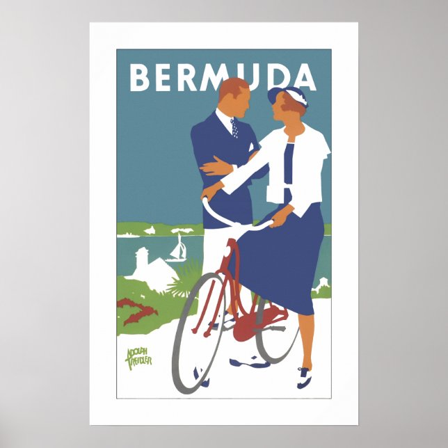 Poster de voyage Bermudes vintages (Devant)