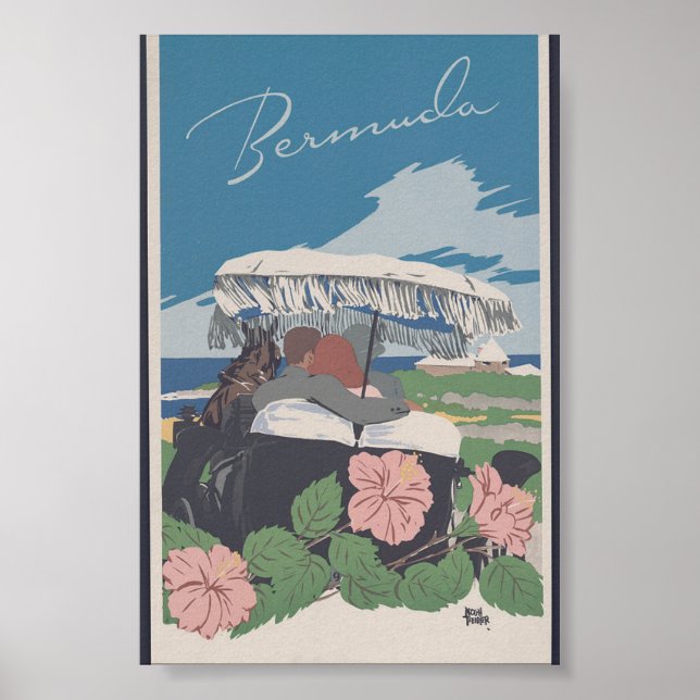 Poster de voyage Bermudes vintages (Devant)