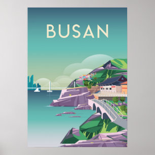 Poster de voyage Busan Corée du Sud