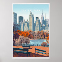 Poster de voyage Central Park New York - USA City