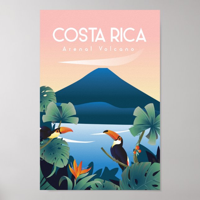 Poster de voyage costaricain vintage (Devant)