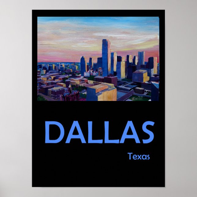 Poster de voyage Dallas Texas Retro (Devant)