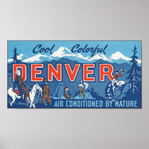 Poster de voyage de Denver couleur cool