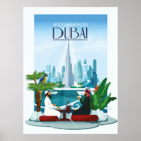 Poster de voyage de Dubaï