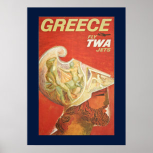 Poster de voyage de Grèce vintage
