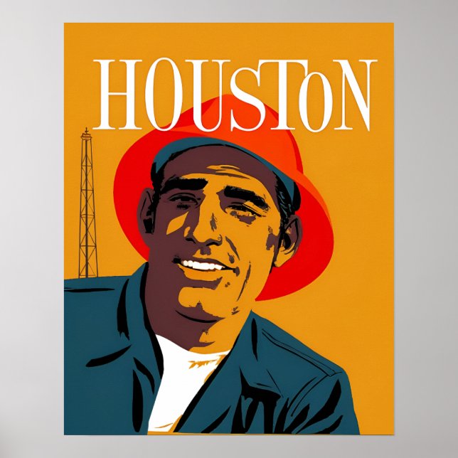 Poster de voyage de Houston, Texas (Devant)