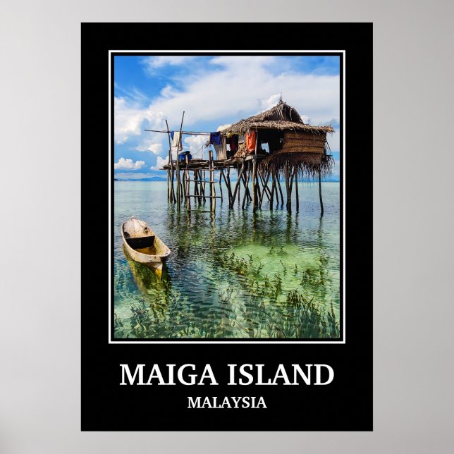 POSTER DE VOYAGE DE L'ÎLE MAIGA MALAISIE (Devant)