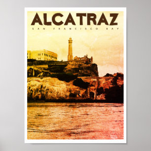 Poster de voyage de l'île vintage Alcatraz