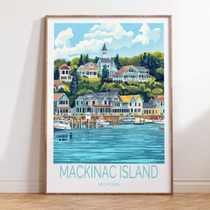 Poster de voyage de Mackinac Island Michigan, Mack