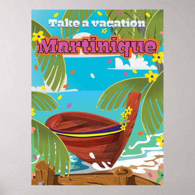 Poster de voyage de Martinique Cartoon (Devant)