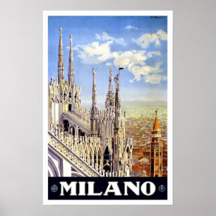 Poster de voyage de Milano Italie