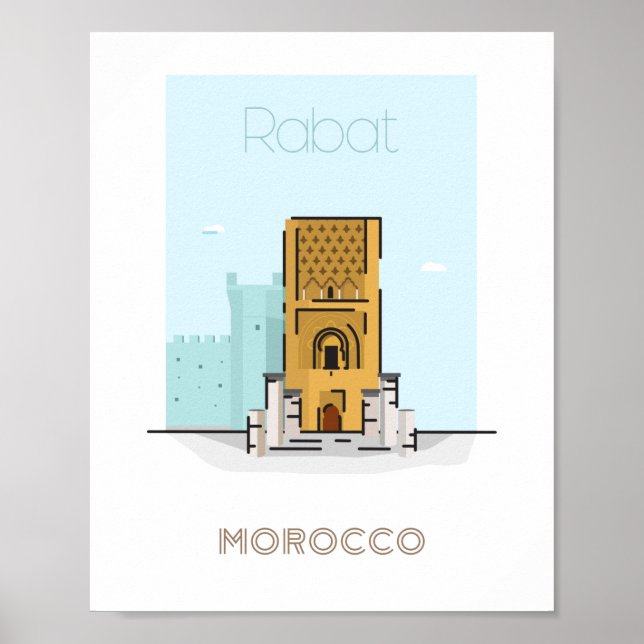 poster de voyage de Rabat - affiche de voyage du M (Devant)