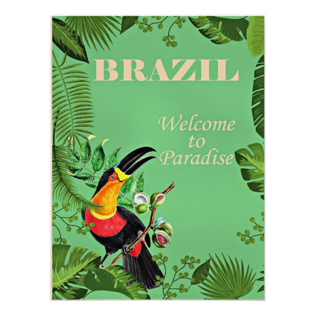 Poster de voyage du Brésil, Toucan, (Devant)